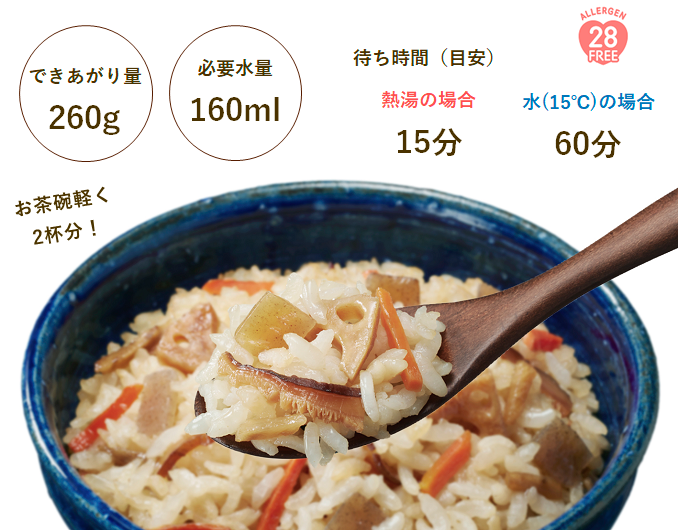 非常食】尾西の (アレルギー対応) 五目ごはん (1食分)×50袋【長期保存