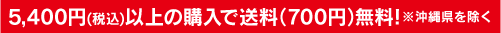 5,400円以上のご注文で送料無料