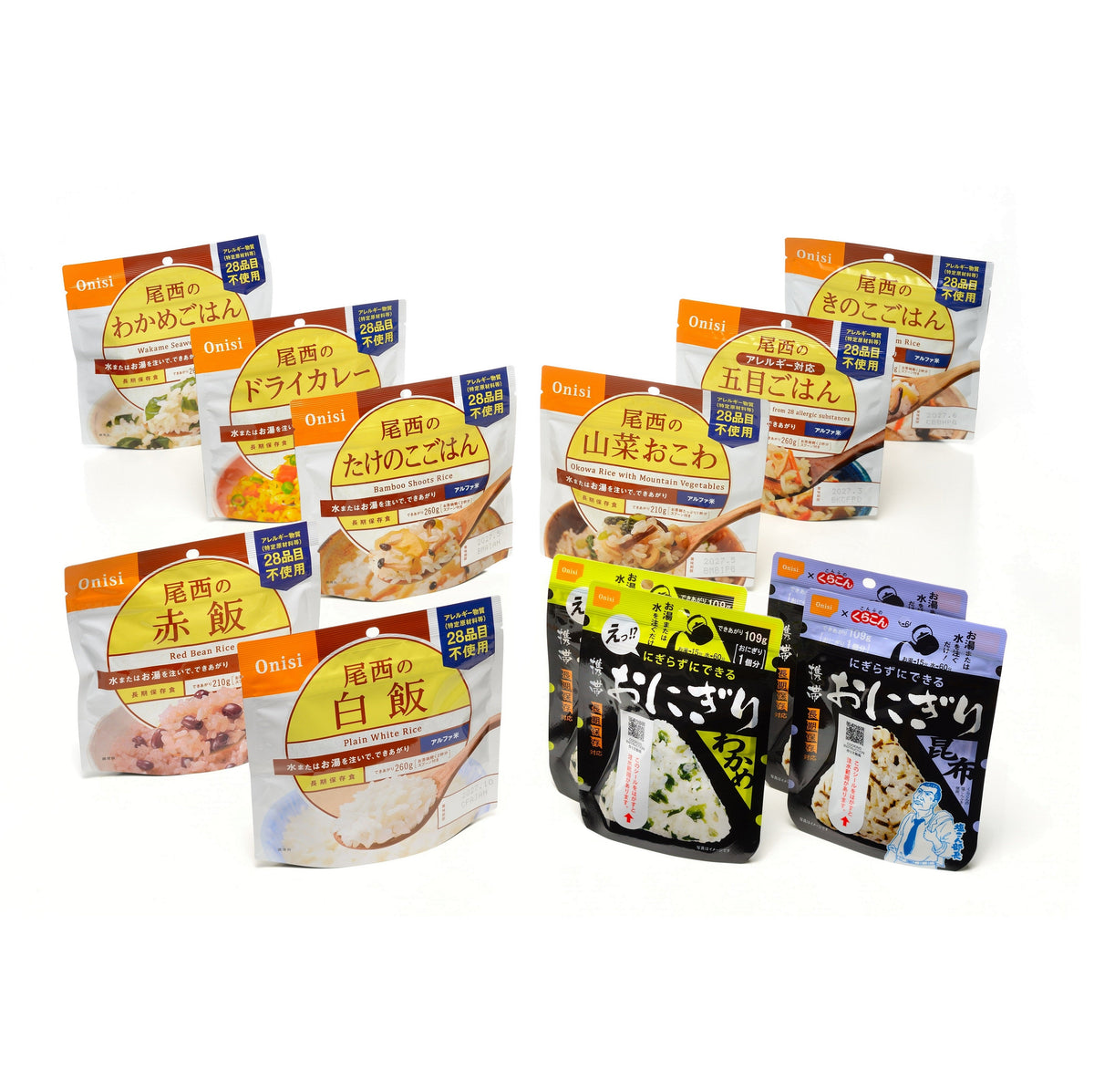 通販限定】尾西のごはんバラエティ 12袋 (ごはん8袋・おにぎり4袋) | 亀田製菓通販いちば