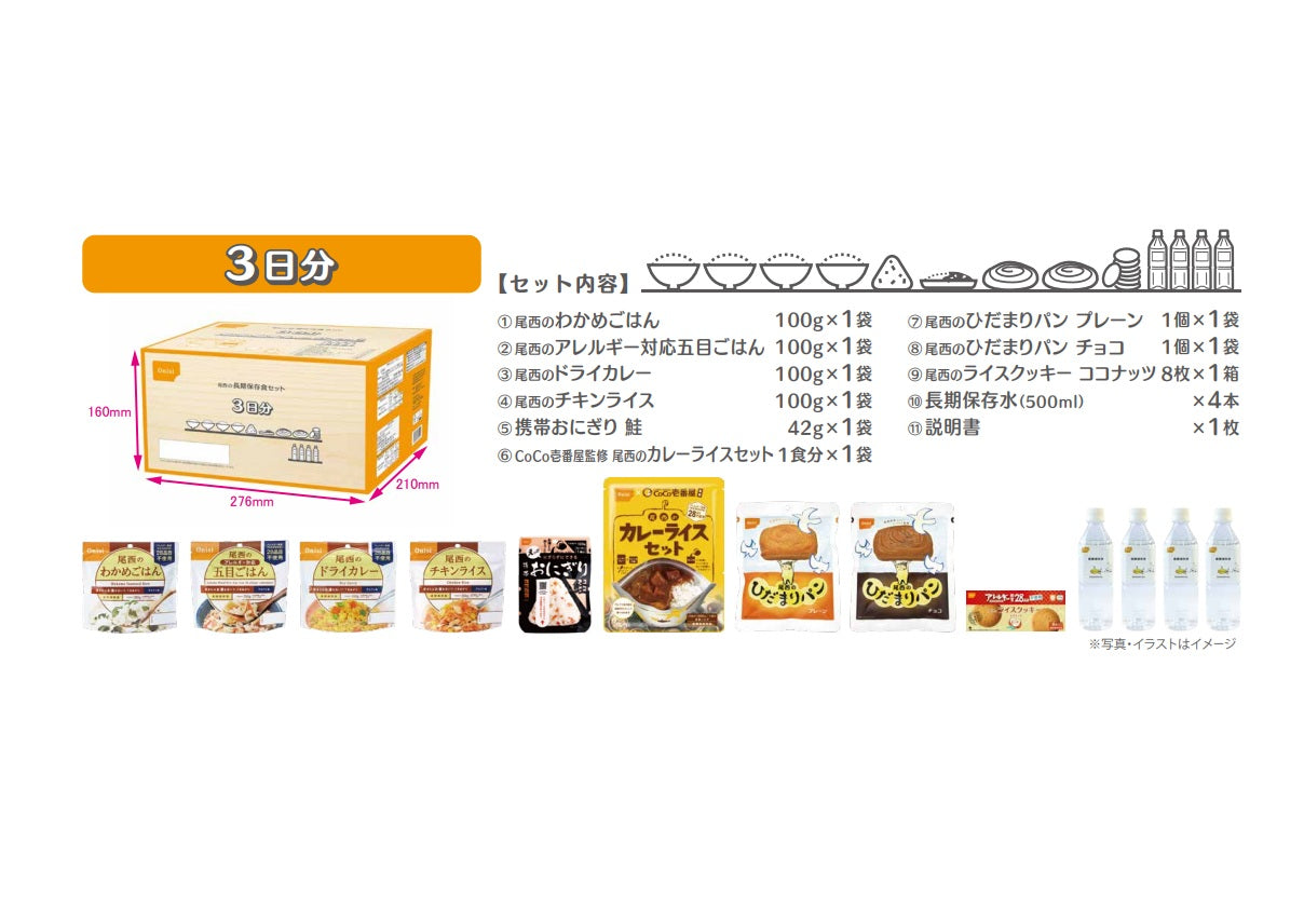 ※9月22日頃 販売開始予定【非常食】尾西の長期保存食セット 3日分【長期保存】