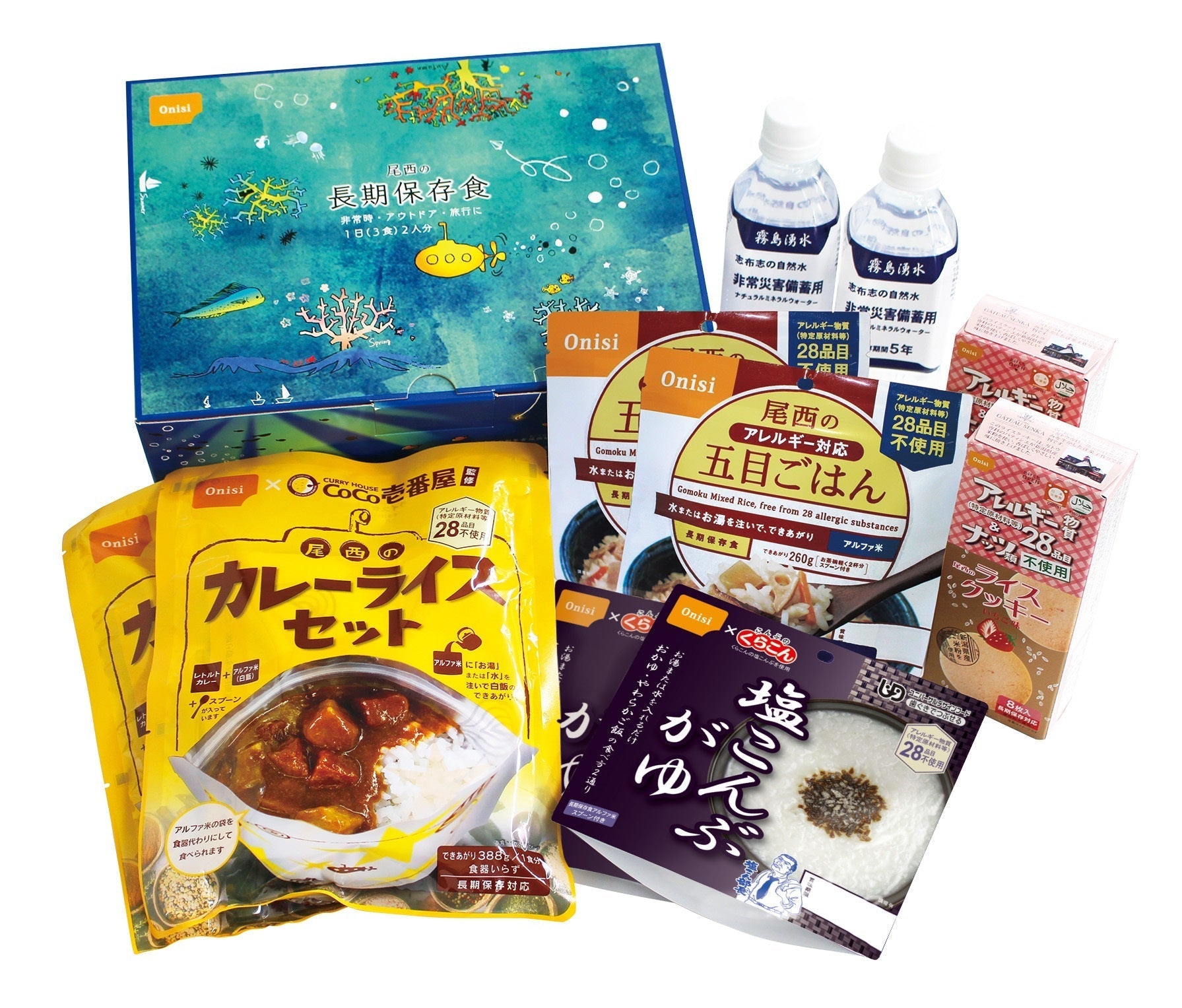 【非常食】尾西　長期保存食ギフトボックス (１日２人分)【長期保存】