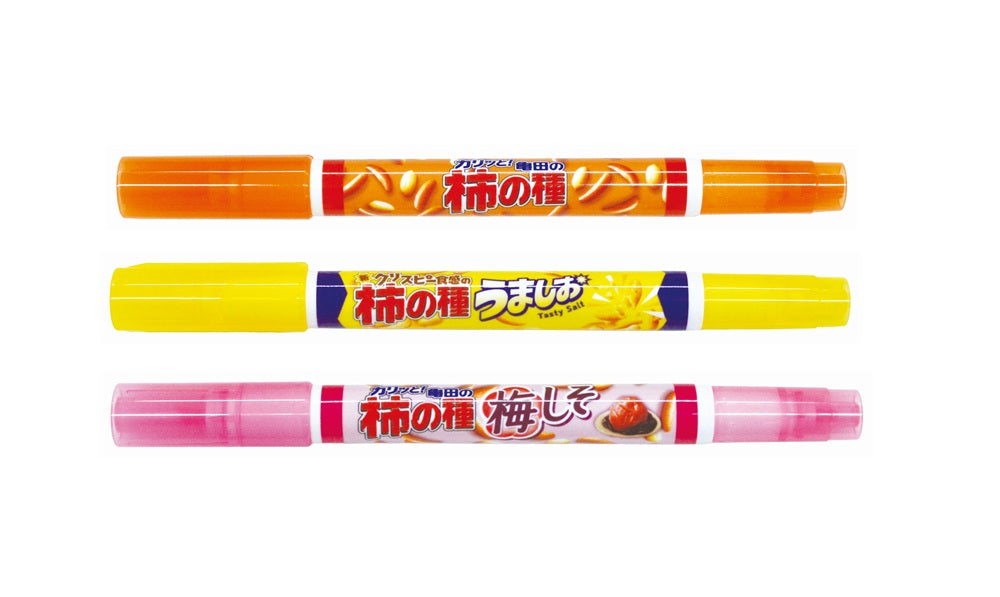 期間限定】亀田の柿の種3色蛍光マーカーペンセット | 亀田製菓通販いちば